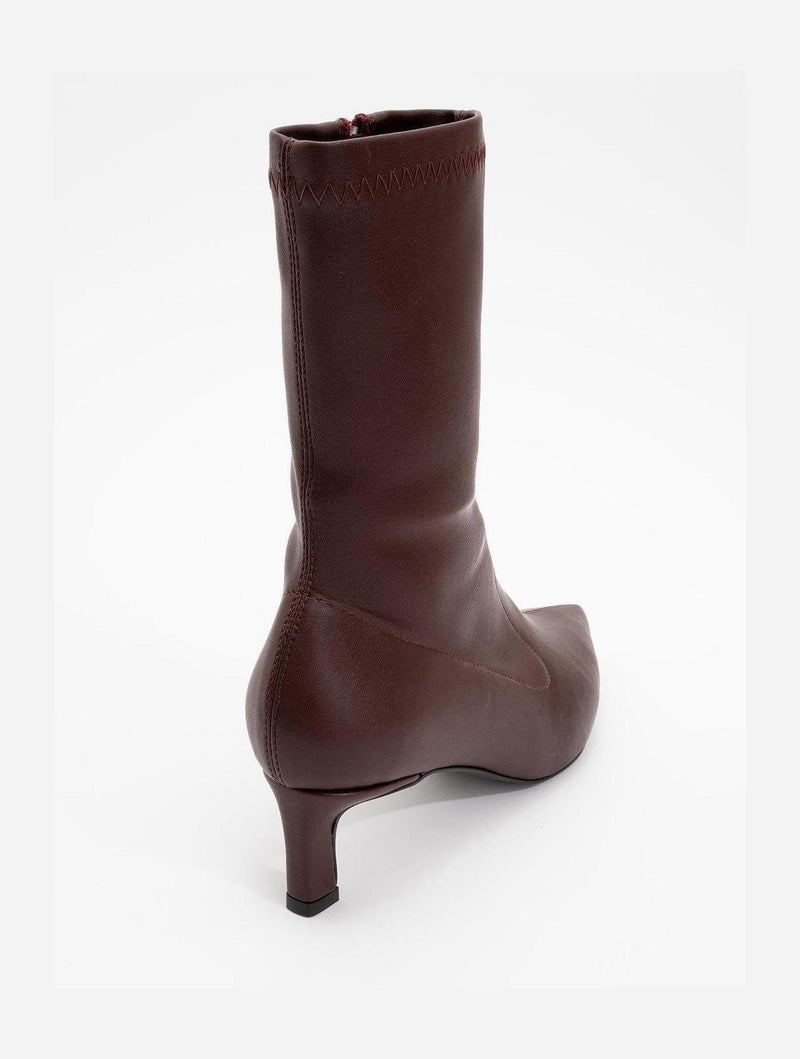 Prologue Shoes Lewin Burgundy Cilt Pointed Toe Stiletto Boot (Women)