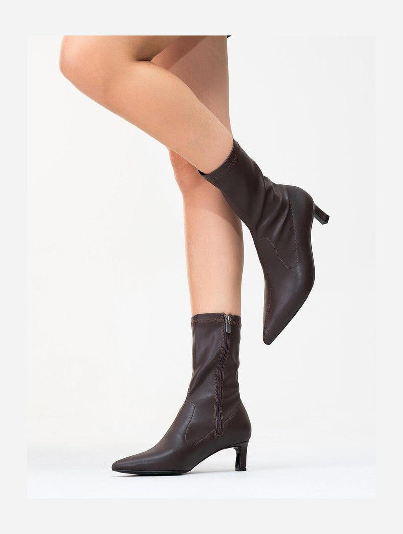 Prologue Shoes Lewin Brown Cilt Pointed Toe Stiletto Boot (Women)