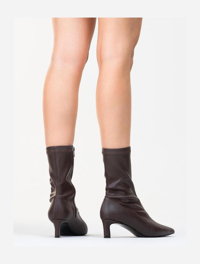 Prologue Shoes Lewin Brown Cilt Pointed Toe Stiletto Boot (Women)
