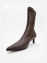 Immaculate Vegan - Prologue Shoes Lewin Brown Cilt Pointed Toe Stiletto Boot (Women)
