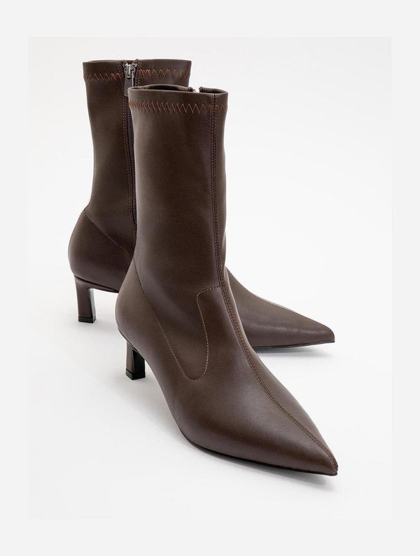 Prologue Shoes Lewin Brown Cilt Pointed Toe Stiletto Boot (Women)