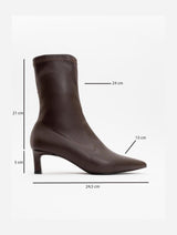 Immaculate Vegan - Prologue Shoes Lewin Brown Cilt Pointed Toe Stiletto Boot (Women)