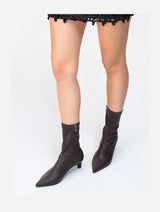 Immaculate Vegan - Prologue Shoes Lewin Brown Cilt Pointed Toe Stiletto Boot (Women)