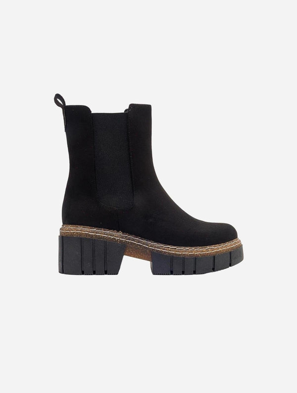 Prologue Shoes Luz Black Suede Block Heel Boot (Women)