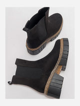 Immaculate Vegan - Prologue Shoes Luz Black Suede Block Heel Boot (Women)