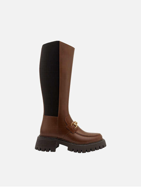 Prologue Shoes Chapel Vegan Knee High Leather Boots | Cognac