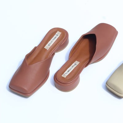 Collection and Co ALBA, Terracotta Square Toe Mules