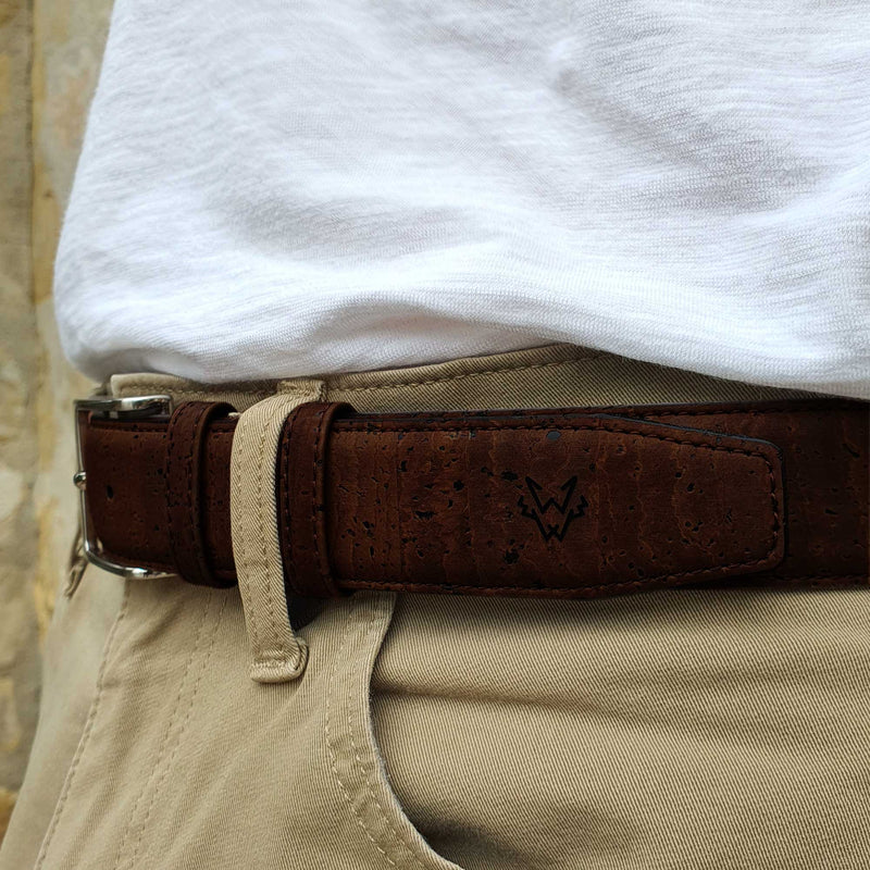 Watson & Wolfe Cork Belt in Brown