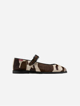 Immaculate Vegan - Zeta Shoes Gaia Women's Olive Leather Vegan Flats | Brown & White