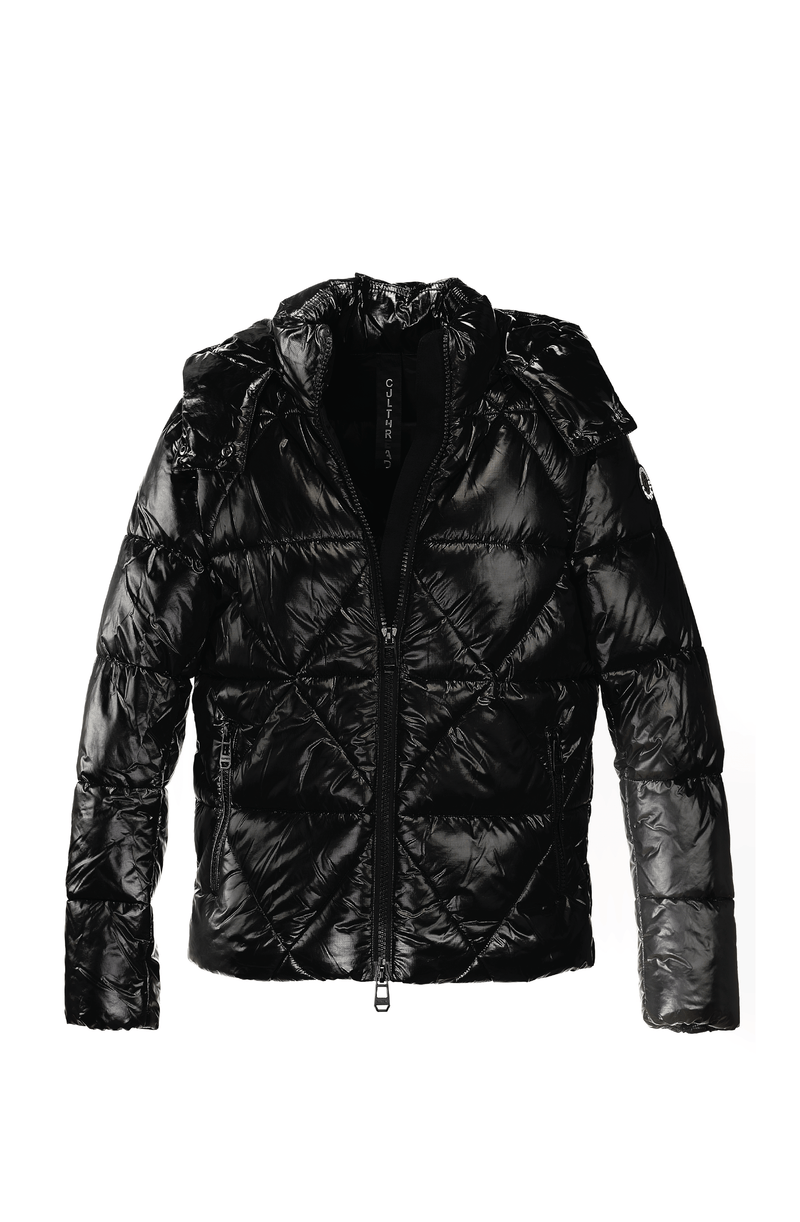 CULTHREAD LEAMINGTON short black puffer jacket