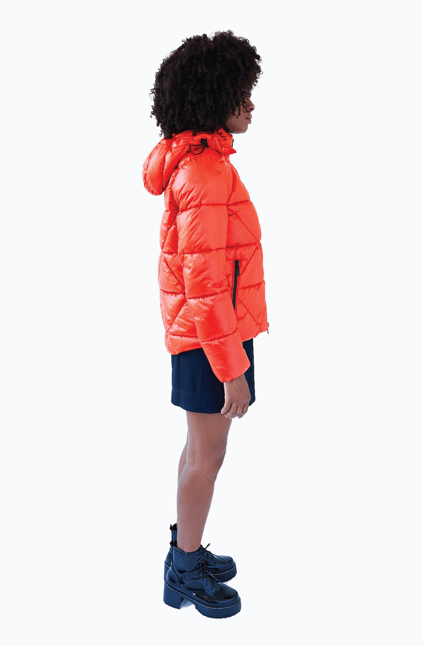 CULTHREAD Leamington Recycled Vegan Short Puffer Jacket Orange