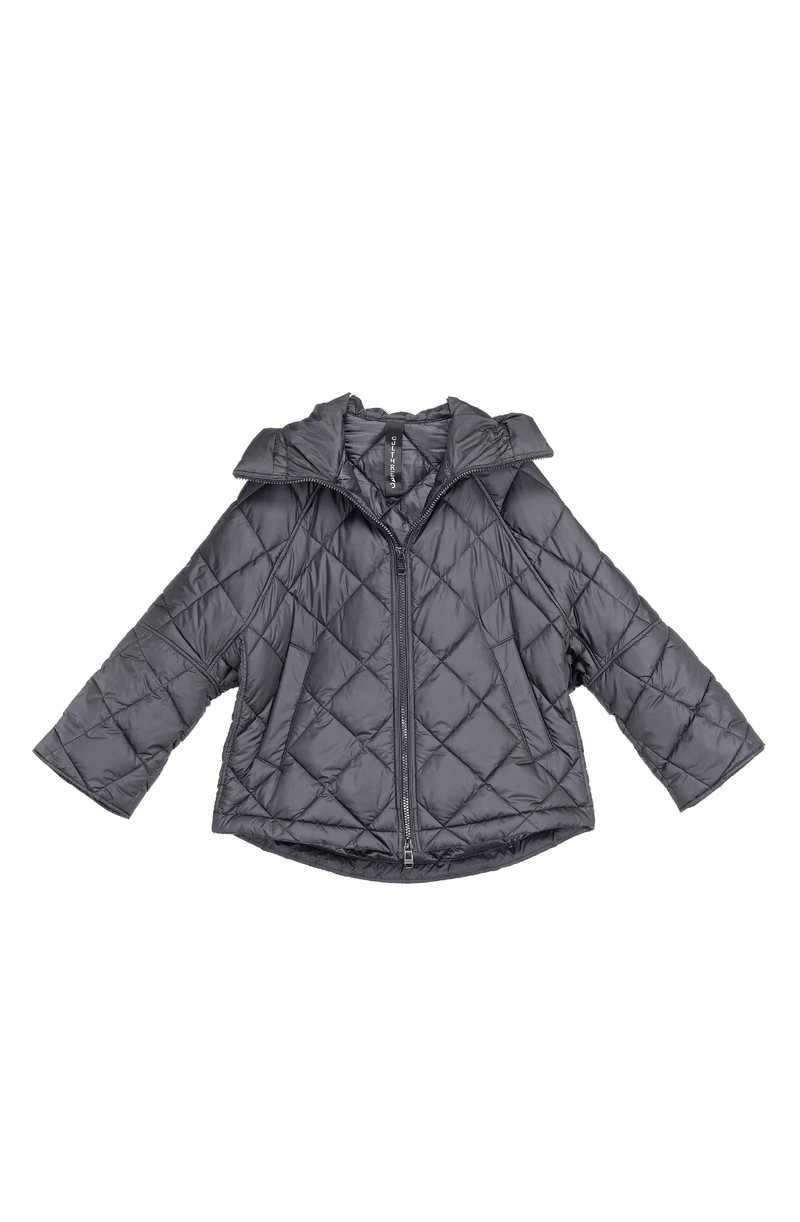 CULTHREAD PRINCEDALE short black cape puffer jacket