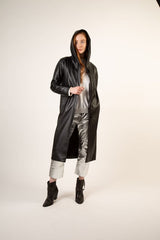 Immaculate Vegan - CULTHREAD Recycled Vegan Coffee Leather Long Coat | Black