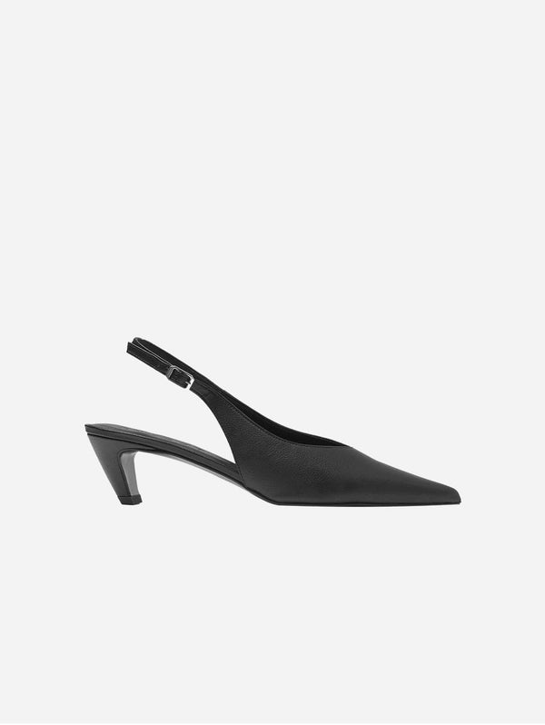 Bohema Kitten Heel Vegea® Grape Leather Vegan Pointy Toe Pumps | Black