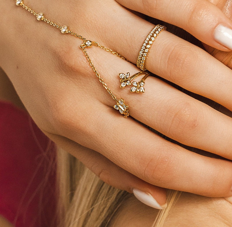 Enchanting Flutterfly™ 14K Gold Vermeil Trio Butterfly Ring | Gold