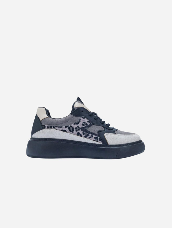 Ida Vegan Leather Platform Leopard Sneakers | Dark Grey