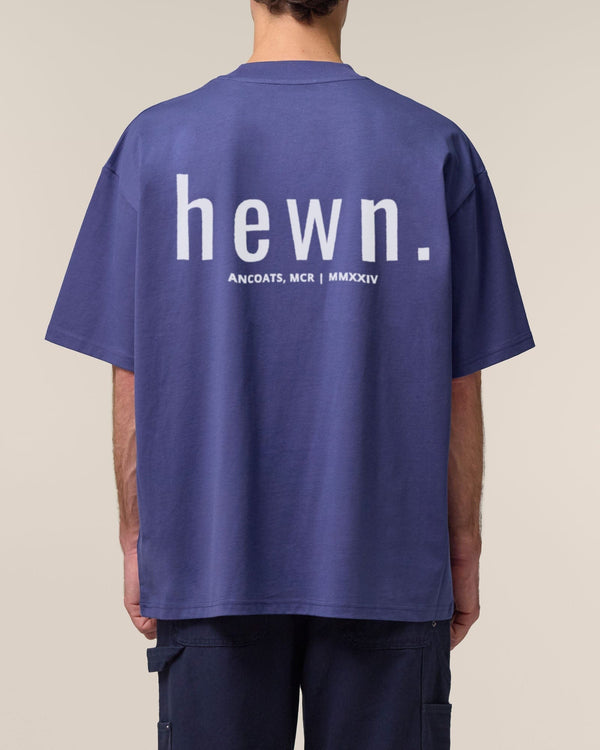 hewn. Mens Organic Cotton Signature Oversized T-shirt in Dusk Purple