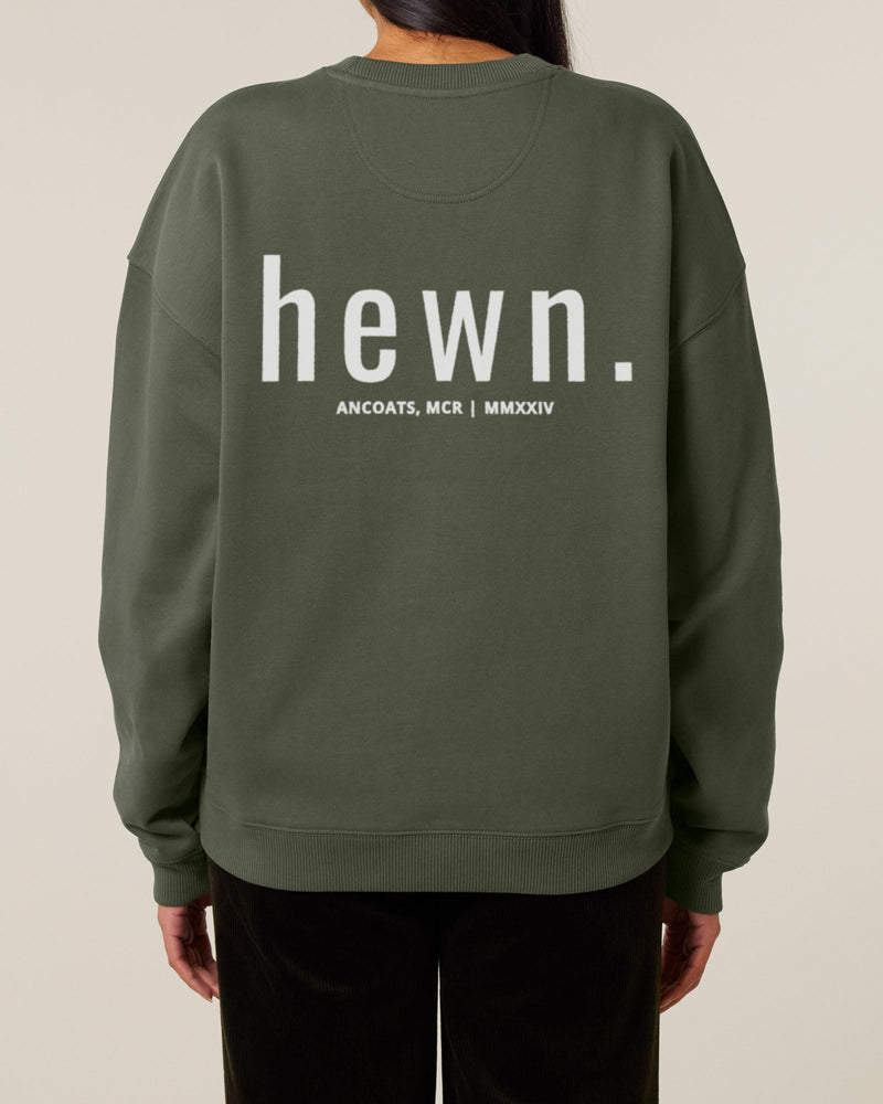 Women's Organic Cotton Signature Oversized Sweatshirt | Pine Green Khaki