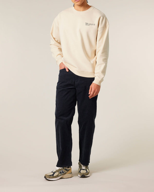 hewn. Mens Organic Cotton Signature Oversized Sweatshirt in Natural Cotton