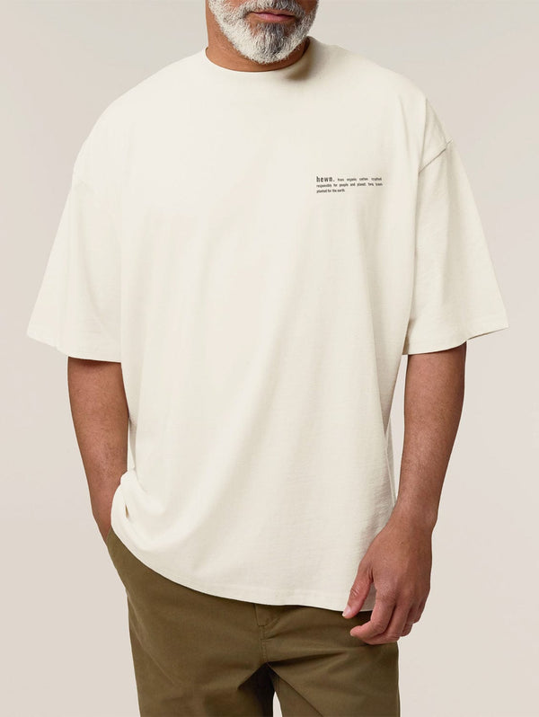 hewn. Mens Organic Cotton Signature Oversized T-shirt in Natural Cotton