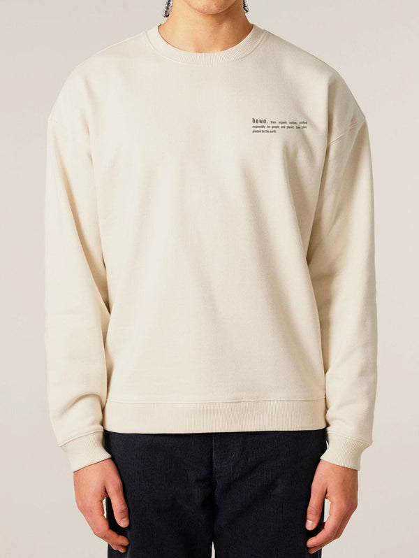 hewn. Mens Organic Cotton Signature Oversized Sweatshirt in Natural Cotton