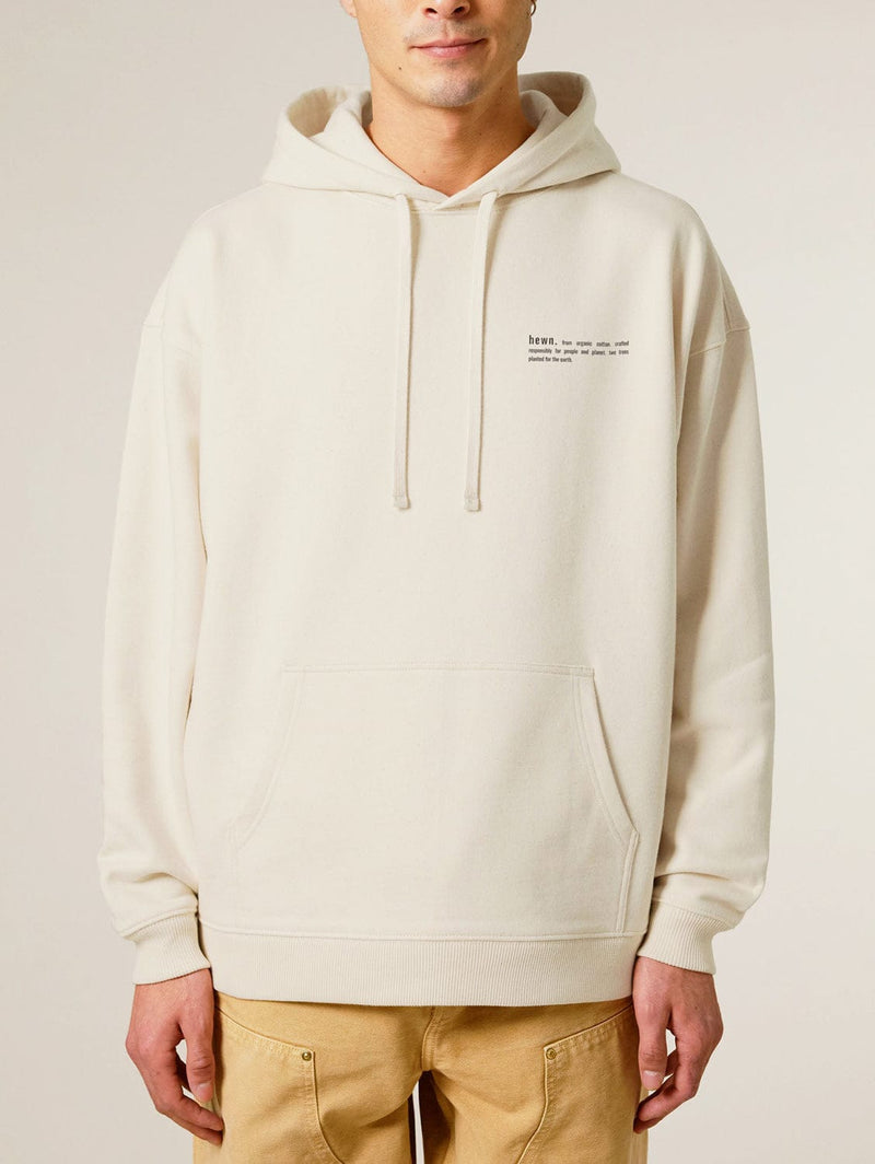 hewn. Mens Organic Cotton Signature Oversized Hoodie in Natural Cotton