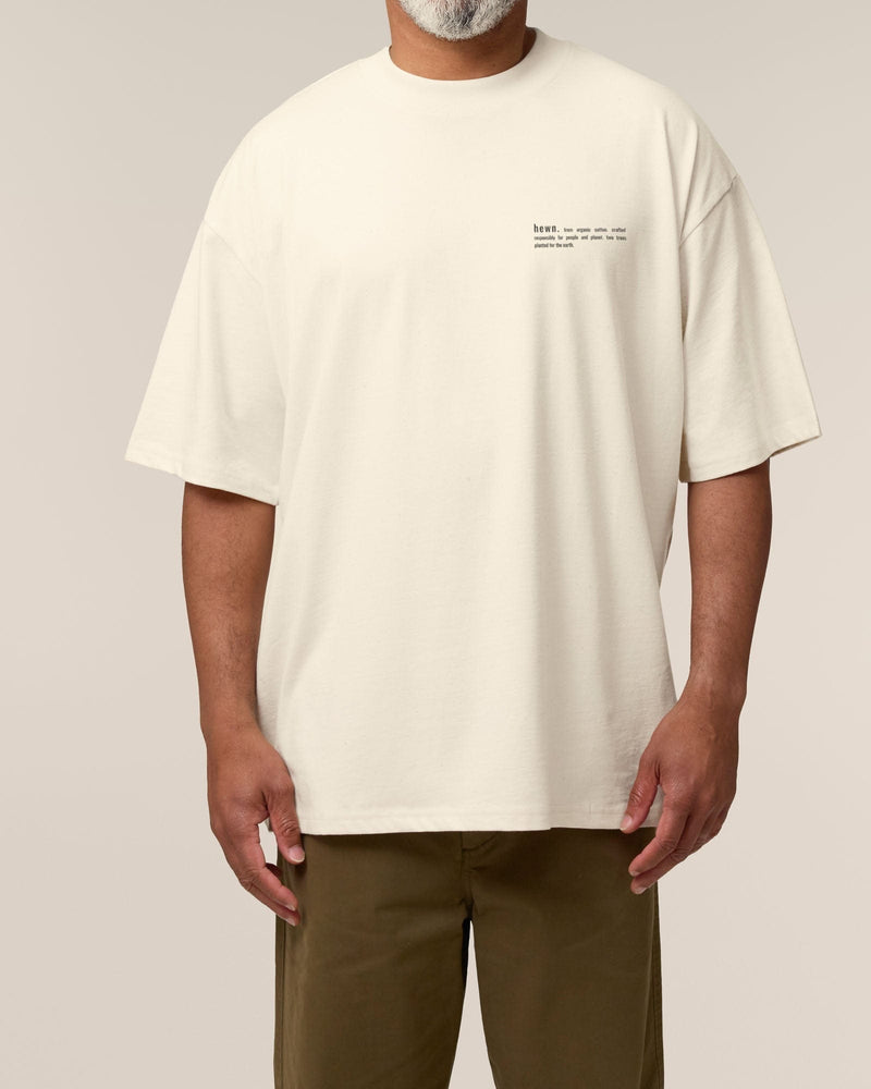 hewn. Mens Organic Cotton Signature Oversized T-shirt in Natural Cotton