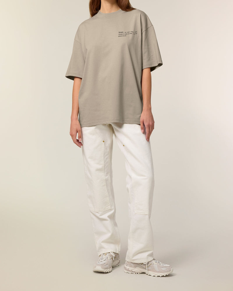 Women's Organic Cotton Signature Oversized T-Shirt | Limestone Grey