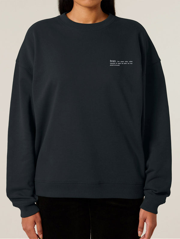 Women's Organic Cotton Signature Oversized Sweatshirt | Jet Black