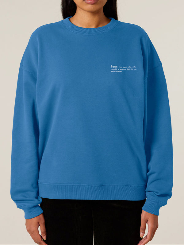 Women's Organic Cotton Signature Oversized Sweatshirt | Morpho Blue