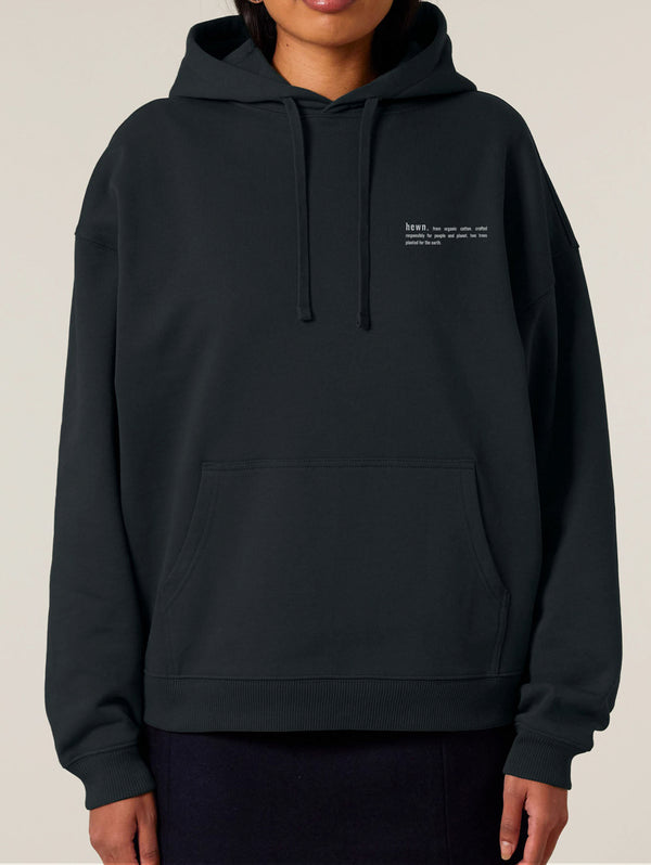 Women's Organic Cotton Signature Oversized Hoodie | Jet Black