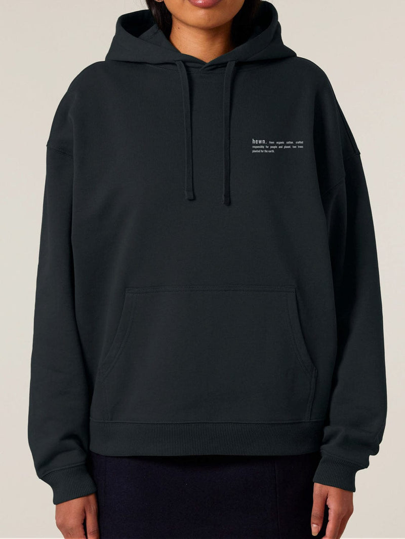 Women's Organic Cotton Signature Oversized Hoodie | Jet Black