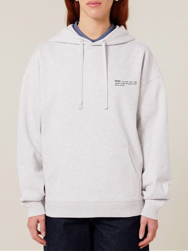 Women's Organic Cotton Signature Oversized Hoodie | Cloud Grey Marl