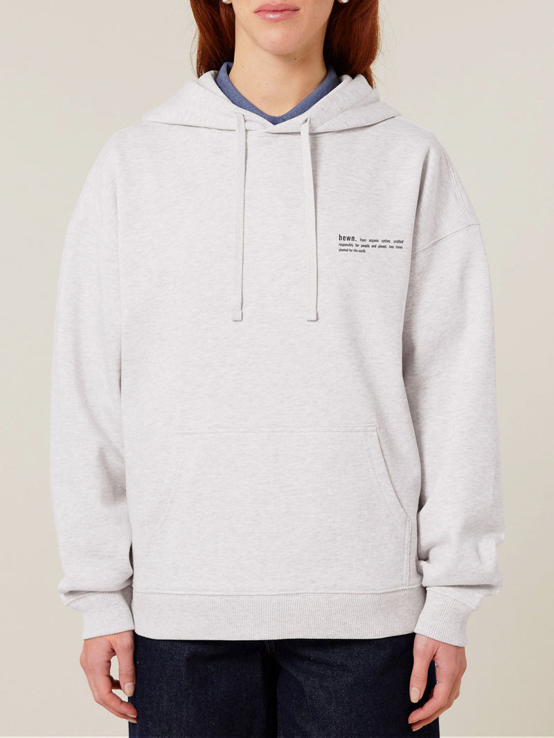 Women's Organic Cotton Signature Oversized Hoodie | Cloud Grey Marl