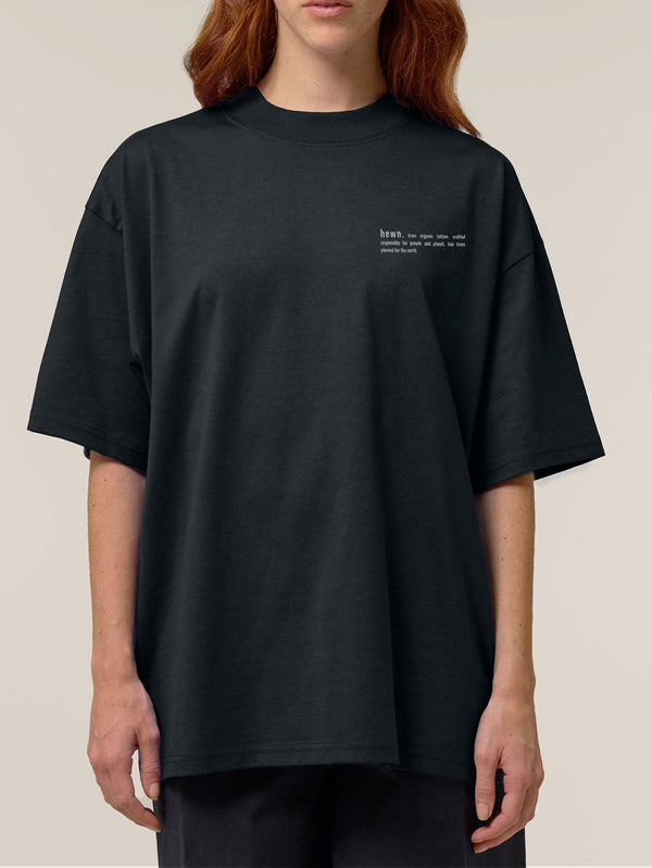 Women's Organic Cotton Signature Oversized T-Shirt | Jet Black
