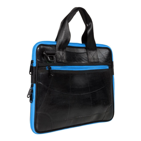 Ecowings Panther Upcycled Tires Vegan Laptop Bag | Blue Blue