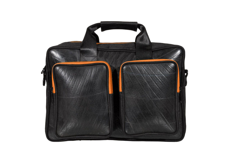 Ecowings Panda Upcycled Tired Vegan Laptop Bag | Multiple Colours Orange