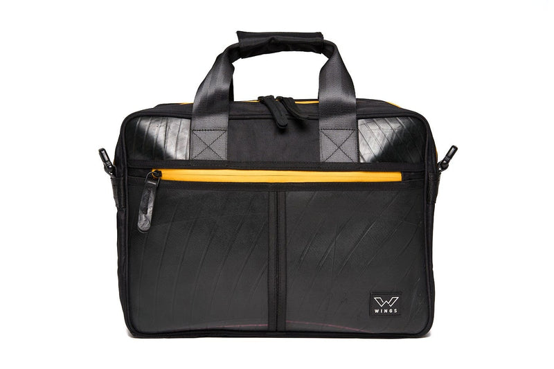 Ecowings Elegant Eagle Upcycled Tires Vegan Laptop Bag | Multiple Colours Yellow