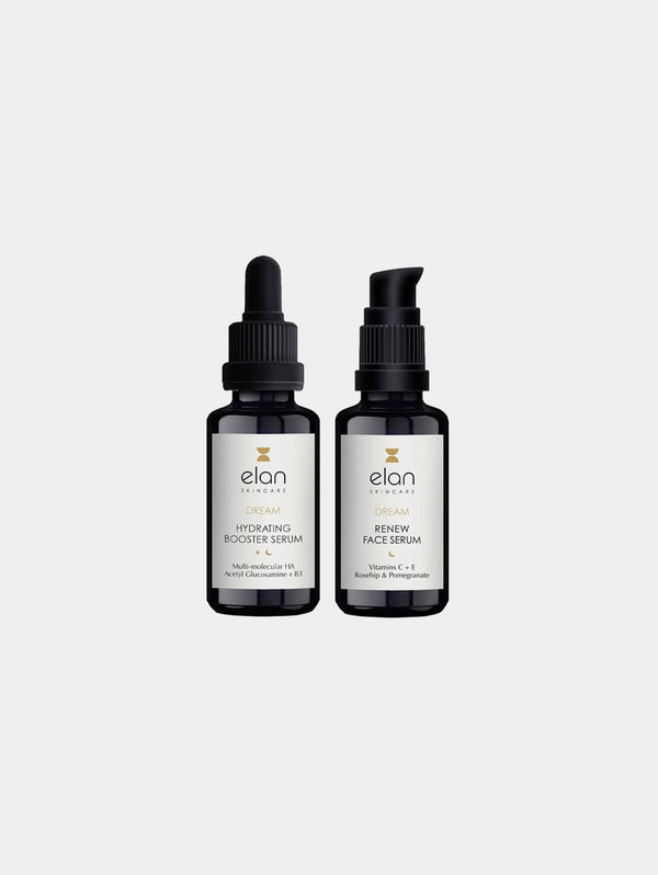 Elan Skincare Dream Couple | Vitamin C & Hyaluronic Acid Vegan Moisturiser Double Serum Set