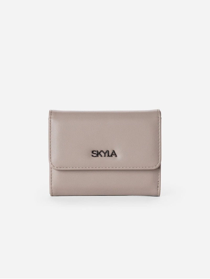 SKYLA Eli Vegan Leather Wallet | Stone Grey