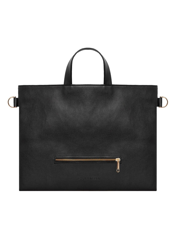 Estimon Unisex Corn Leather Vegan Laptop Bag | Black