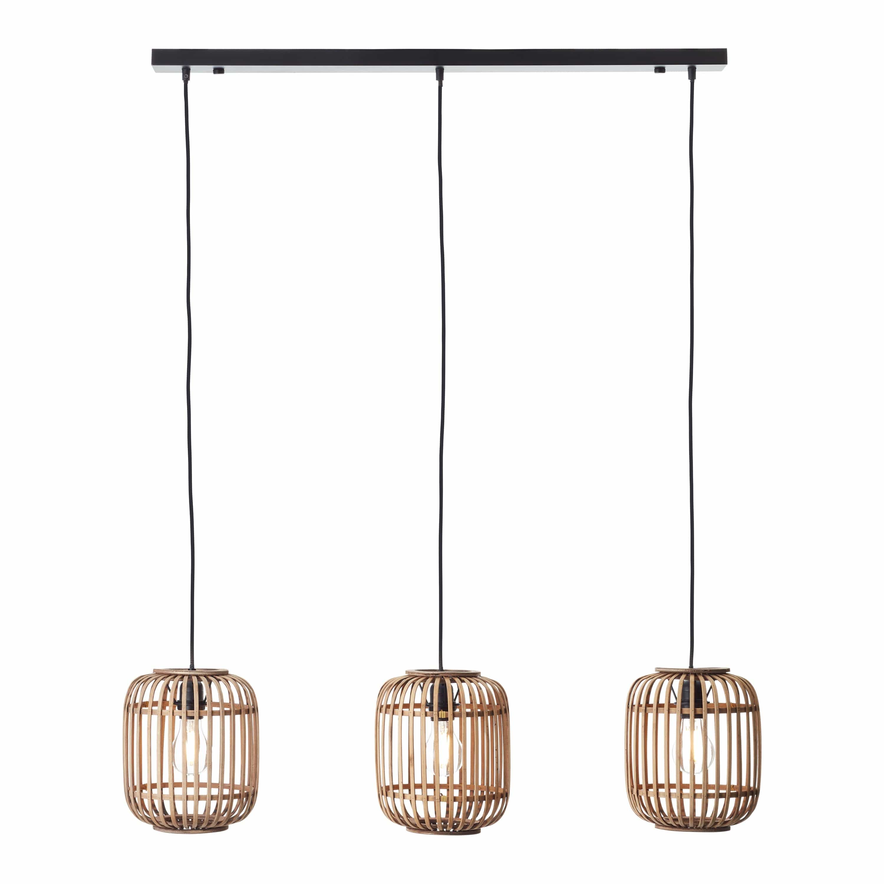 Ethical Bedding Gaia Collection Bamboo 3 Pendant Light in Natural