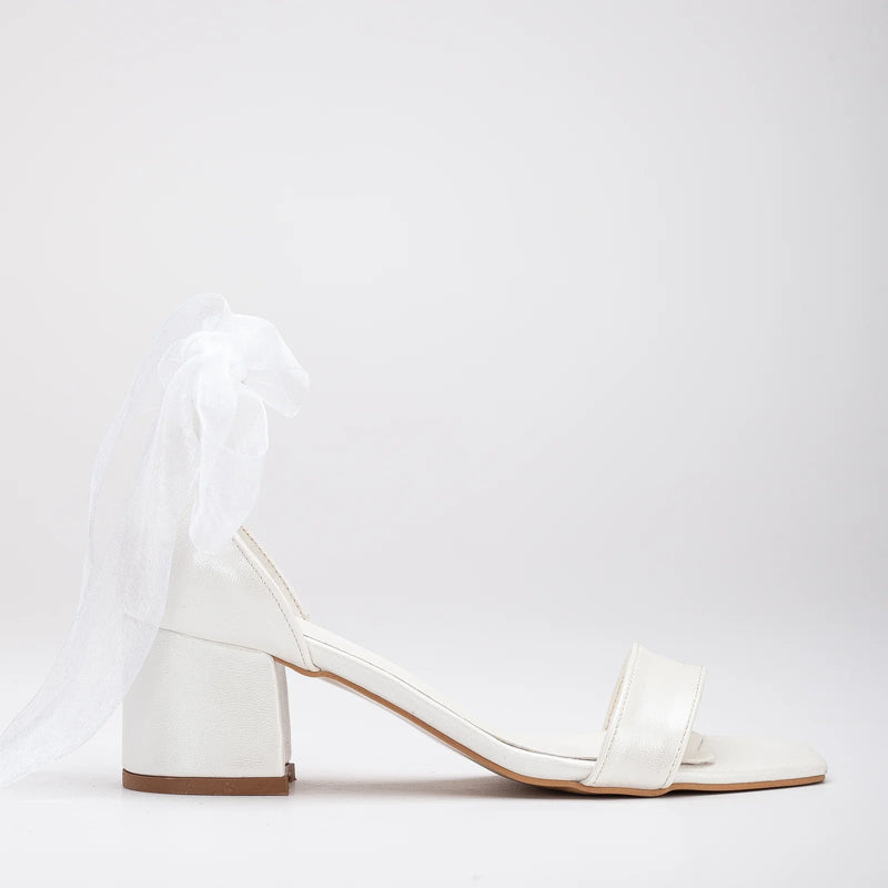 Forever and Always Shoes Ariadne - Ivory Wedding Heels with Ribbon 5.5 US | 3 UK | 22CM | 36 EU / 2.1 inches / 5.5 cm / Ivory