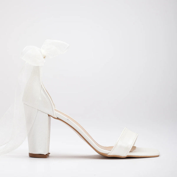Forever and Always Shoes Ariadne - Ivory Wedding Heels with Ribbon 5.5 US | 3 UK | 22CM | 36 EU / 3.5 inches / 9 cm / Ivory