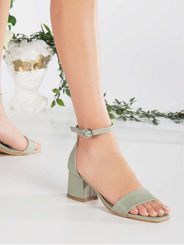 Forever and Always Shoes Iva Vegan Leather Low Heel | Olive Green