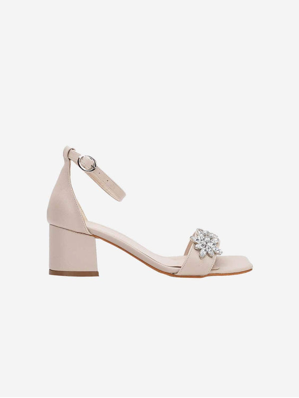 Forever and Always Shoes Adeline - Beige Wedding Shoes with Rhinestones