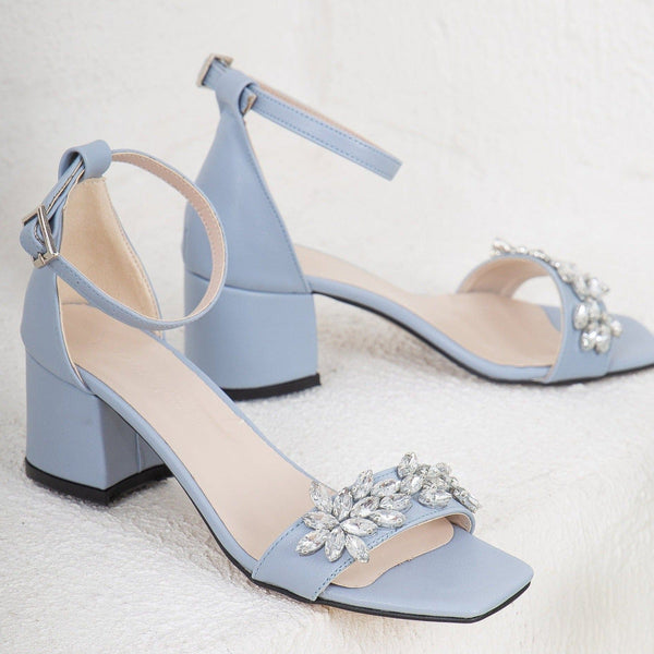 Forever and Always Shoes Adeline - Blue Wedding Shoes with Rhinestones