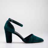 Immaculate Vegan - Forever and Always Shoes Agnes - Green Velvet Pearl Wedding Heels