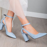 Immaculate Vegan - Forever and Always Shoes Camila Vegan Suede Heels | Baby Blue