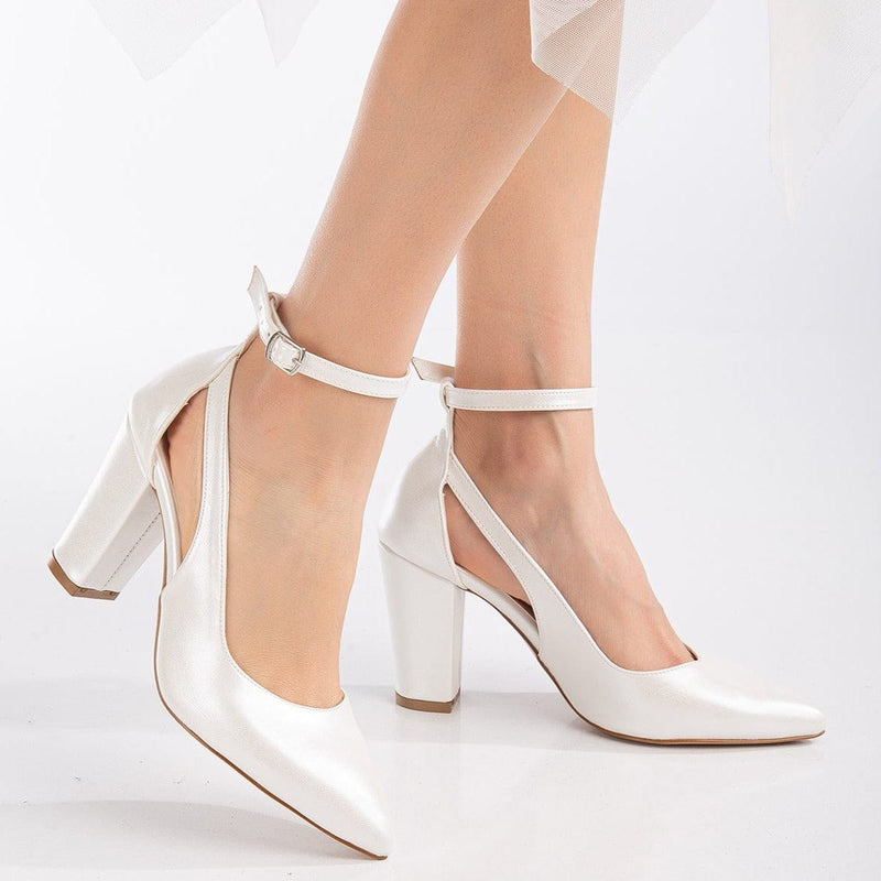 Forever and Always Shoes Camila Vegan Suede Wedding Heels | Ivory